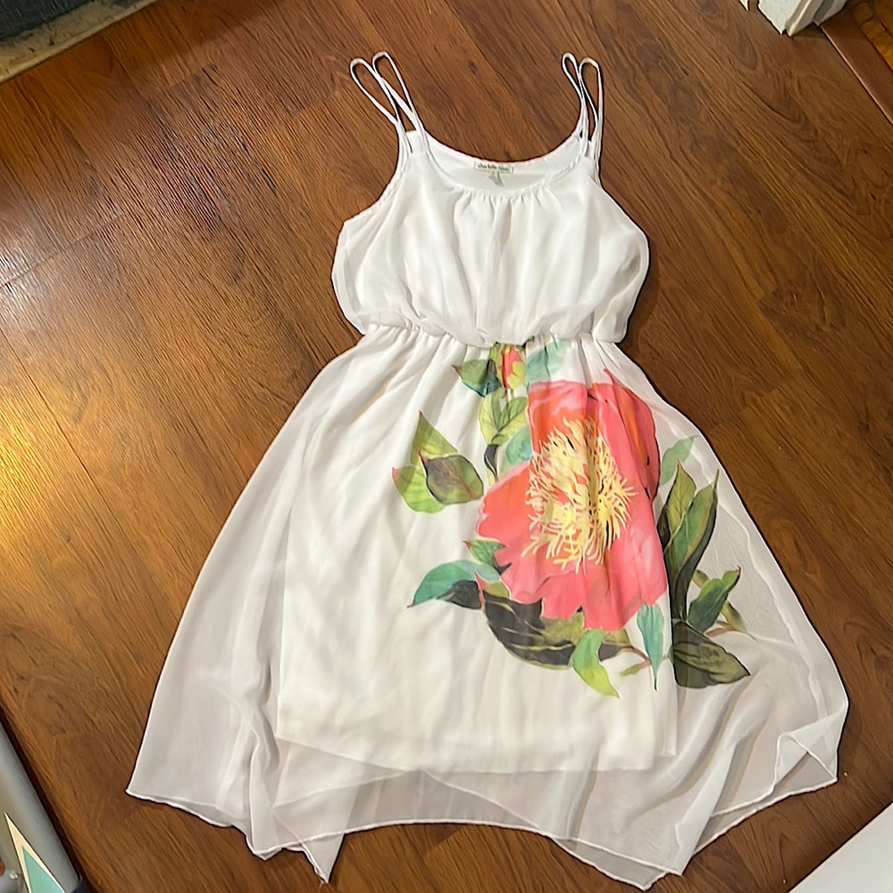 Charlotte Russe white high low dress- small